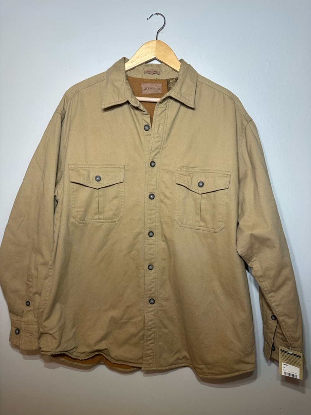 St. Johns Bay Canvas Work Shirt Jacket in Khaki NWT Mens XL #outdoors #work
